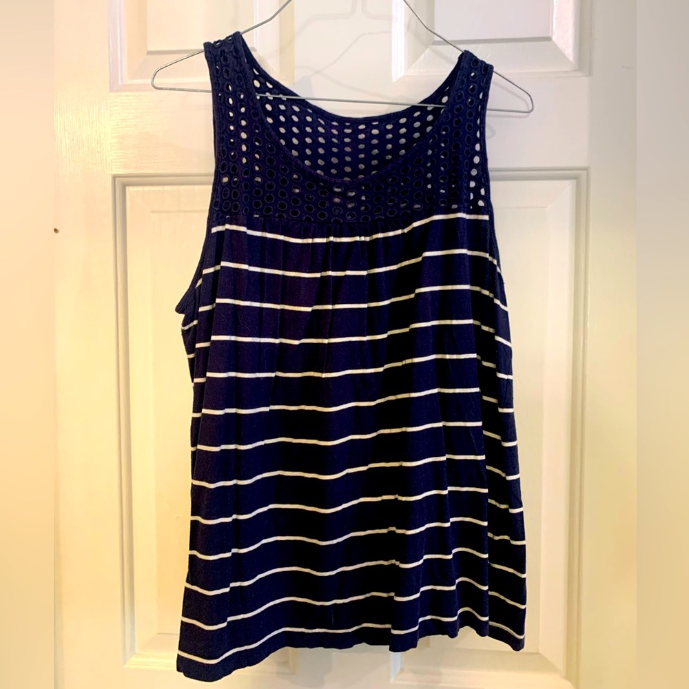 Casual blue and white tank